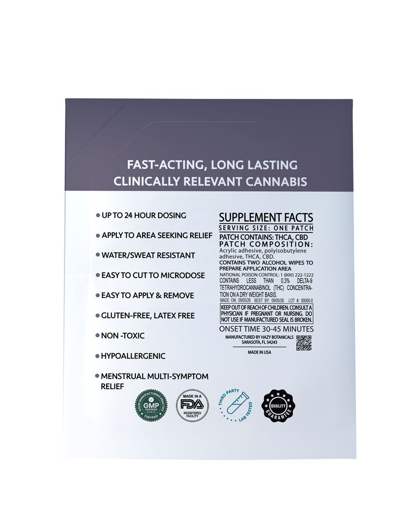SUNO Transdermal Patch - Recovery - 35mg THCA/15mg CBD (1.5mg ∆9 THC)