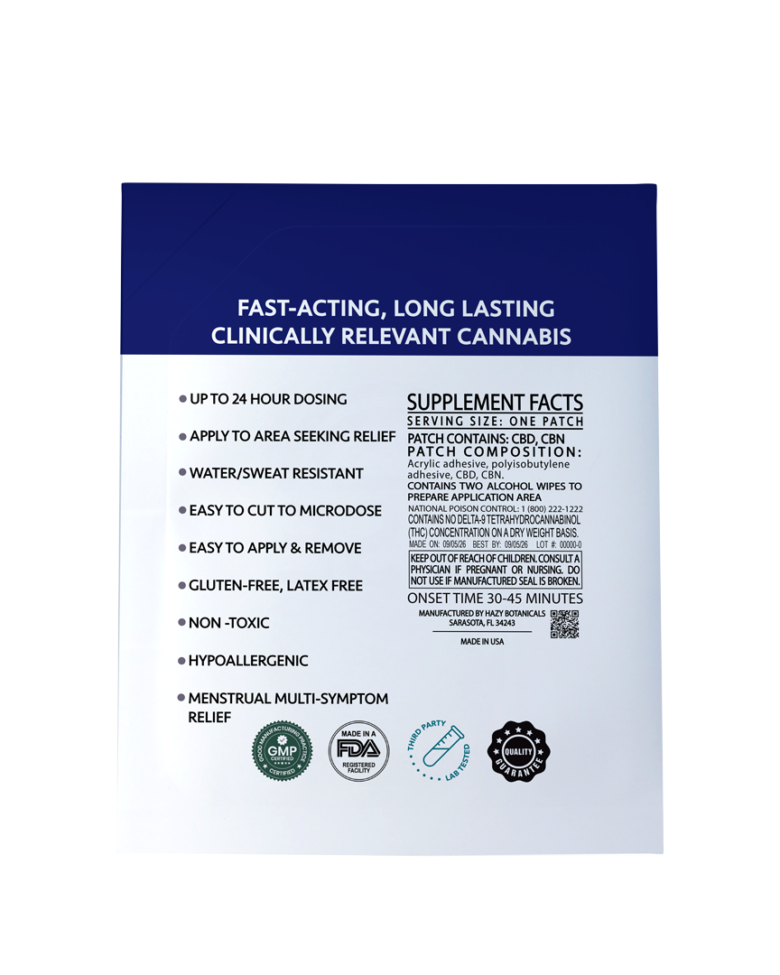SUNO Transdermal Patch - Relaxation - 25mg CBN/25mg CBD