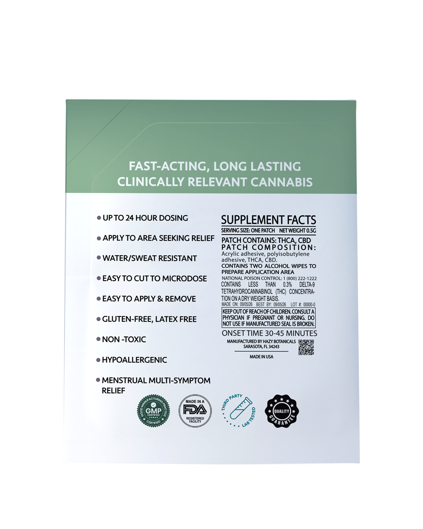 SUNO Transdermal Patch - Relief - 25mg THCA/25mg CBD (1.5mg ∆9 THC)