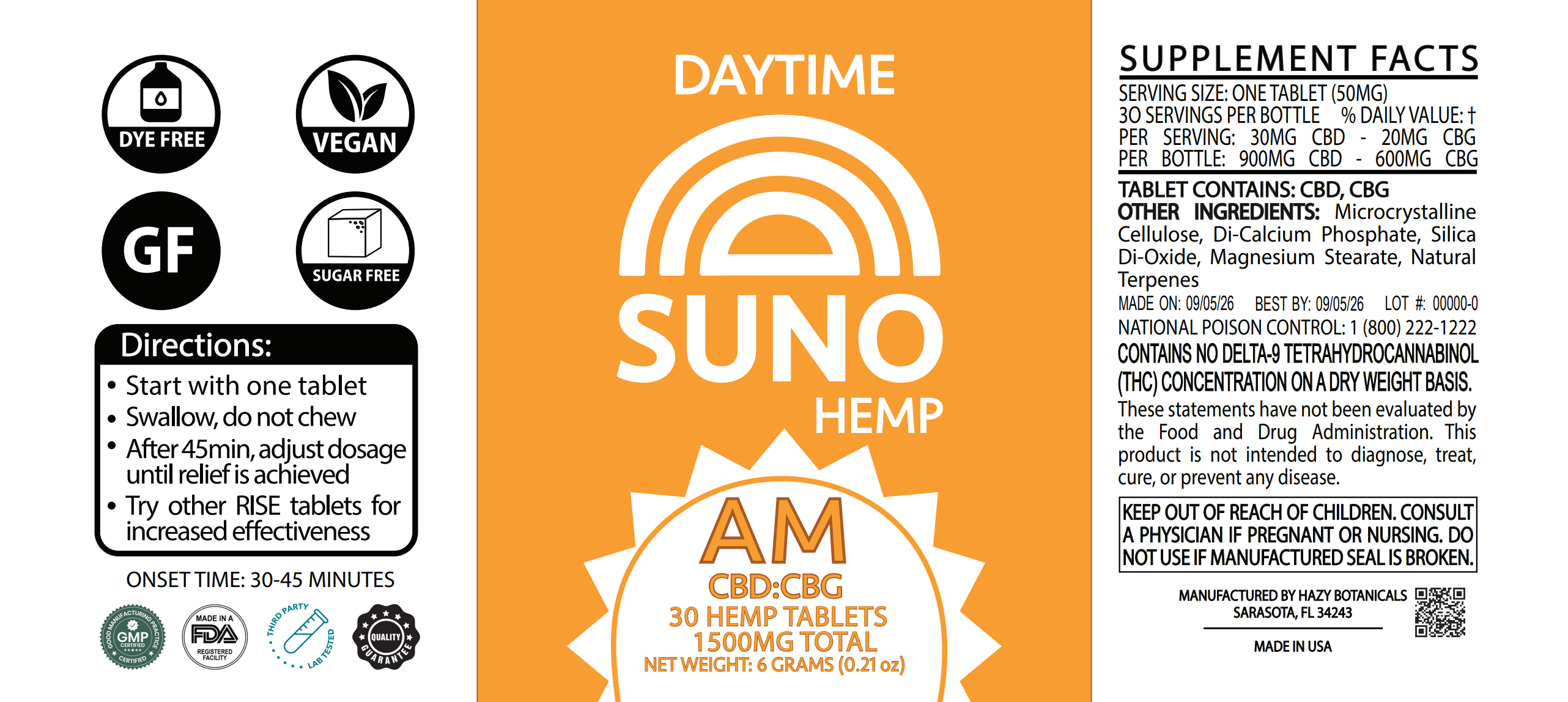 SUNO AM Tablets - 30 Count