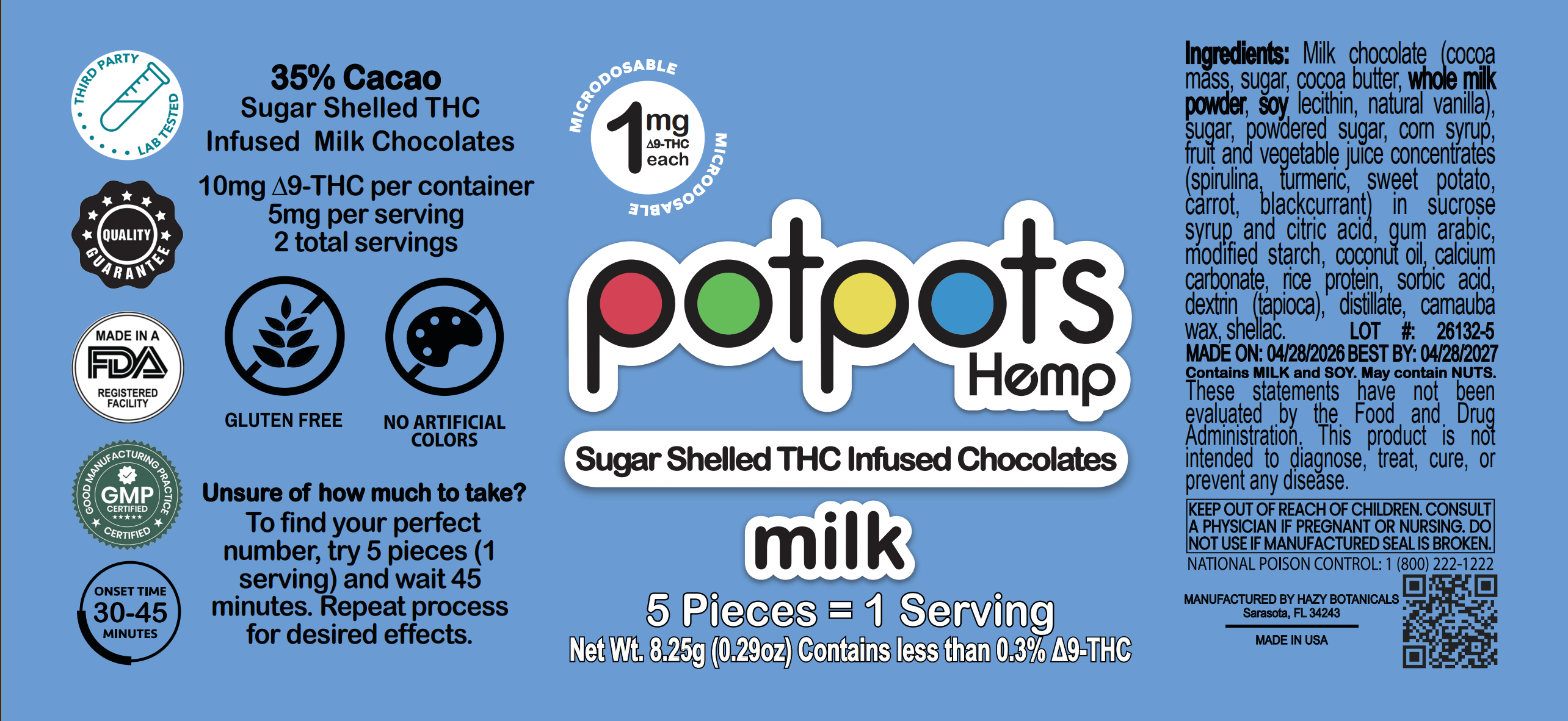 potpots Milk Chocolate - 10 Count