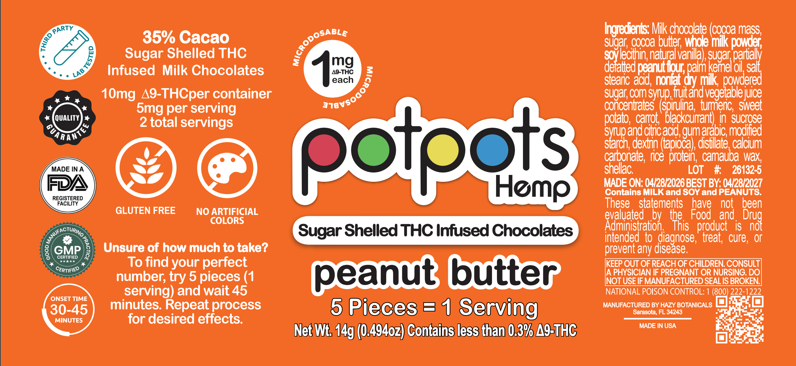 potpots Peanut Butter - 10 Count
