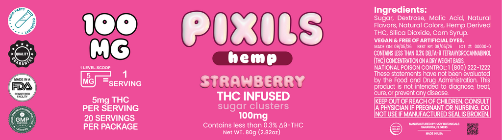 PIXILS Strawberry Infused Sugar Clusters