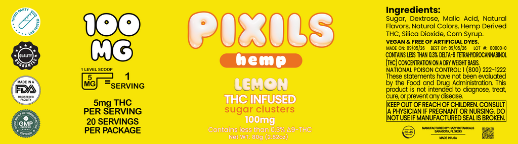 PIXILS Lemon Infused Sugar Clusters