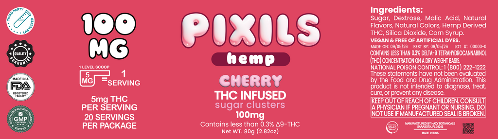 PIXILS Cherry Infused Sugar Clusters
