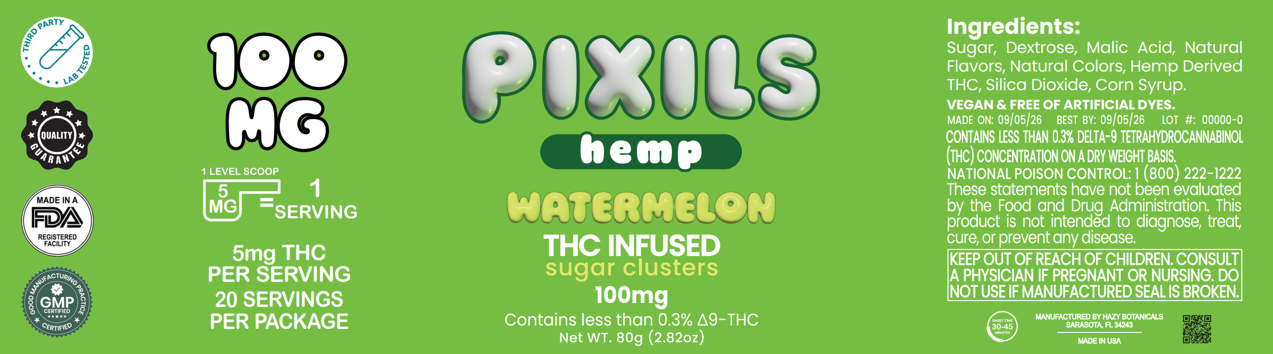 PIXILS Watermelon Infused Sugar Clusters