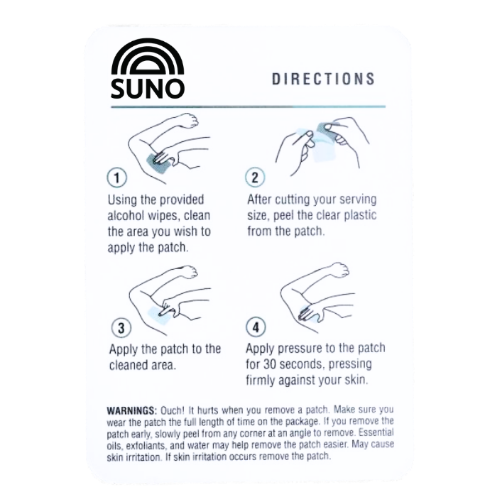 SUNO Transdermal Patch - Focus - 40mg CBG/10mg CBD