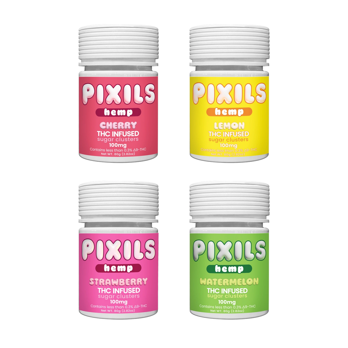 PIXILS Variety Bundle: Cherry, Lemon, Strawberry and Watermelon