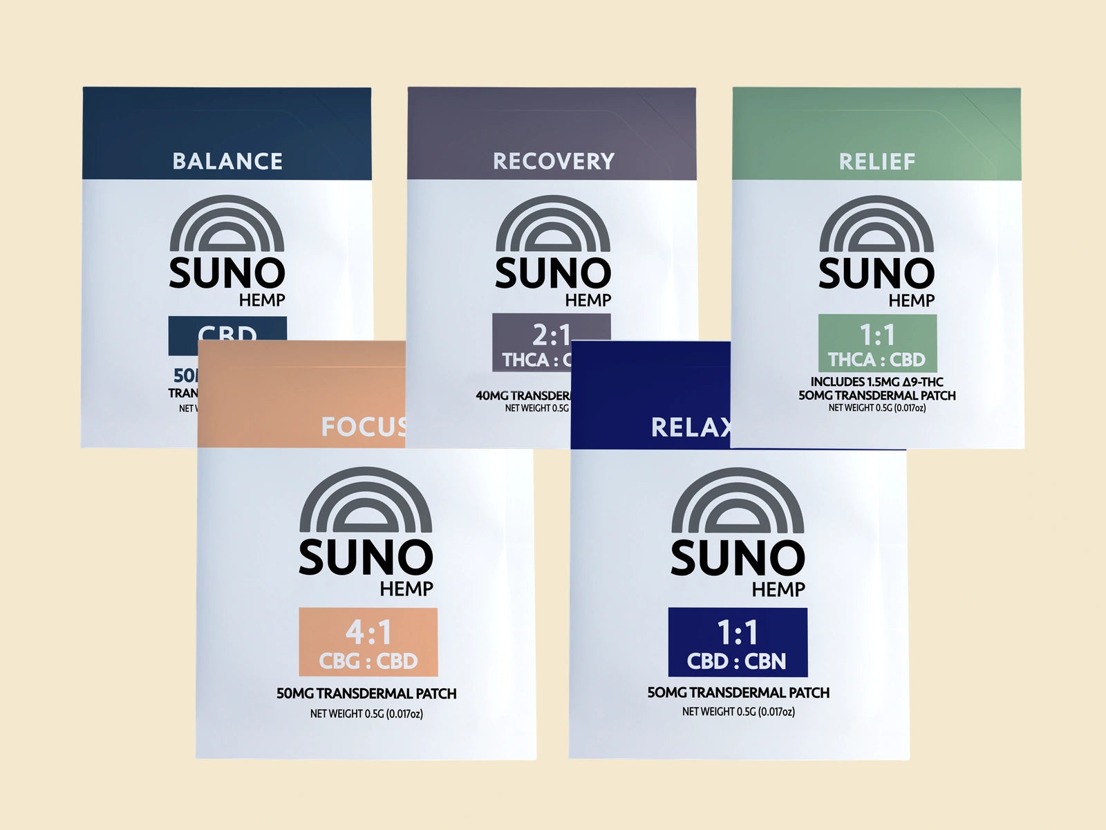 SUNO Patches product assortment