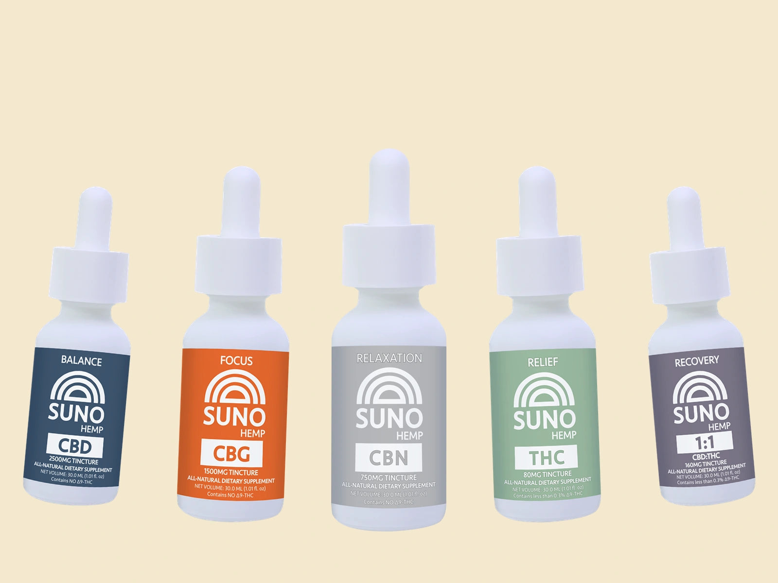 SUNO Tinctures product assortment