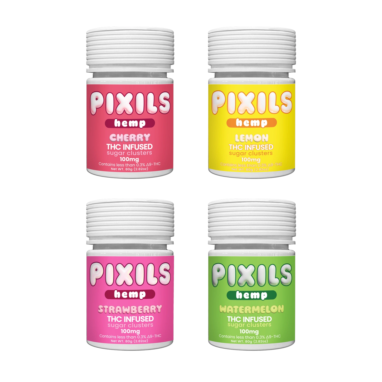 PIXILS variety pack: Cherry, Lemon, Strawberry and Watermelon